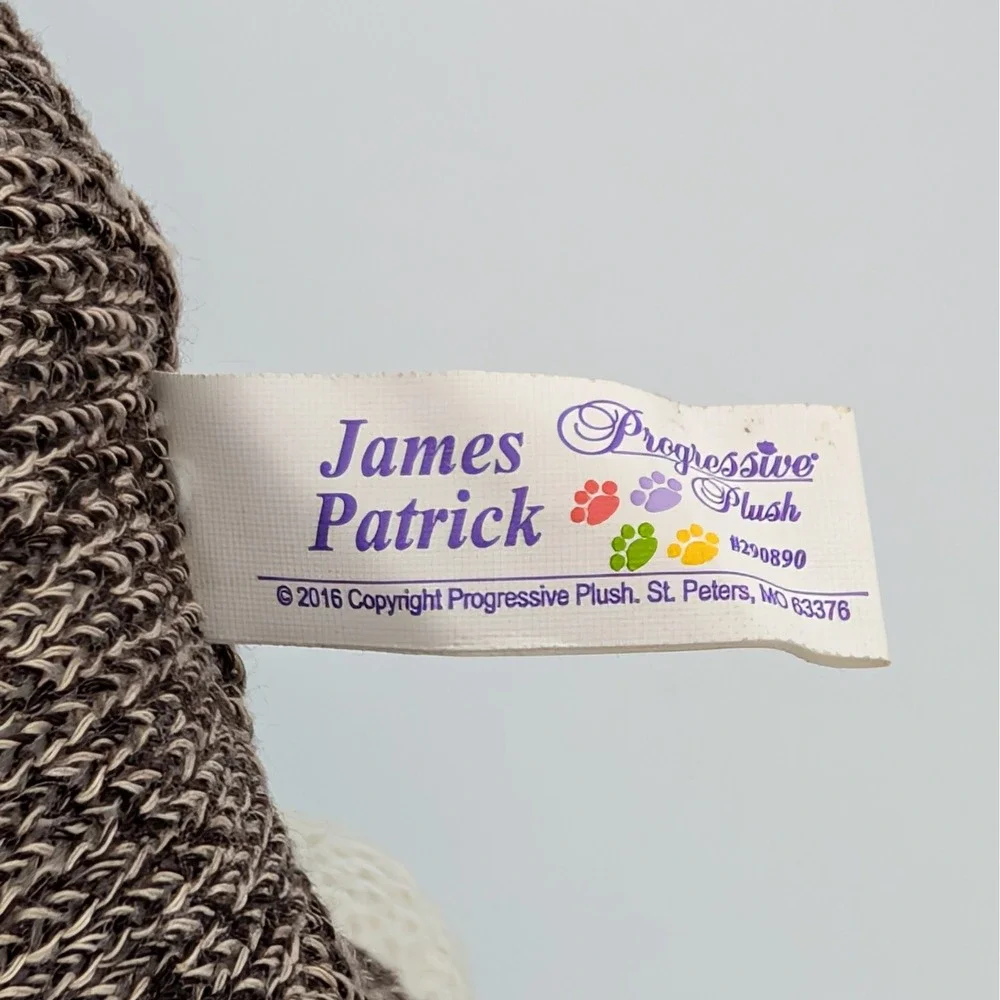 Sock Monkey James Patrick Progressive Plush Brown Knit Stuffed Animal Red Bow